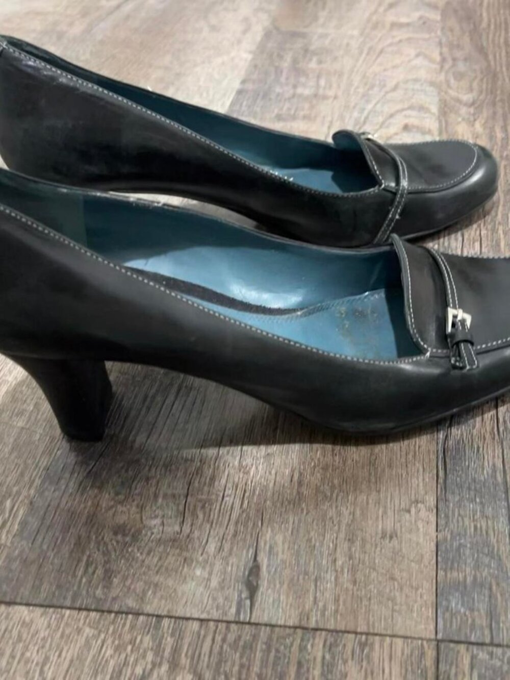 Women's Black and White Loafers